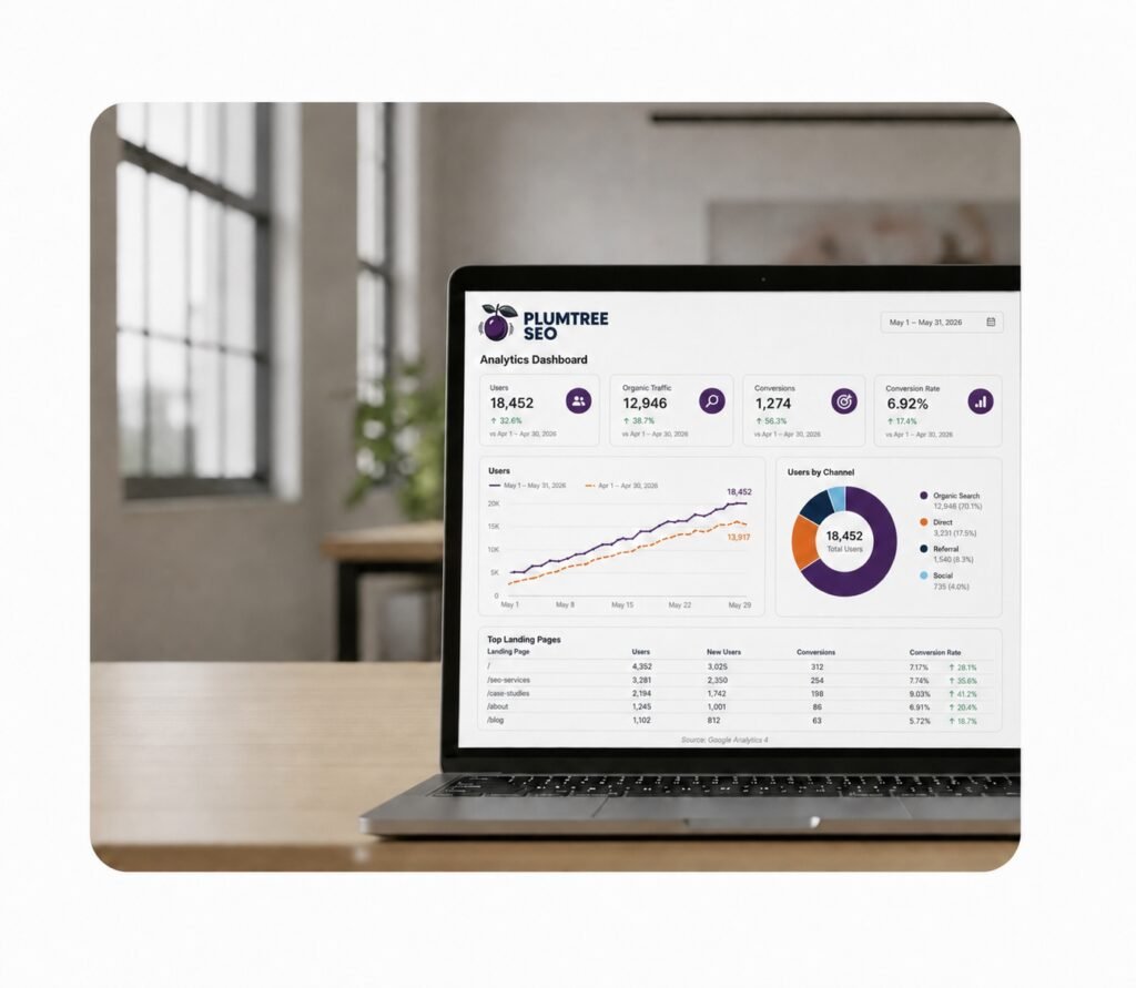 analytics on dashboard of laptop